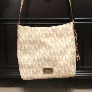 Michael Kors cream crossbody purse
